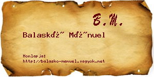 Balaskó Mánuel névjegykártya